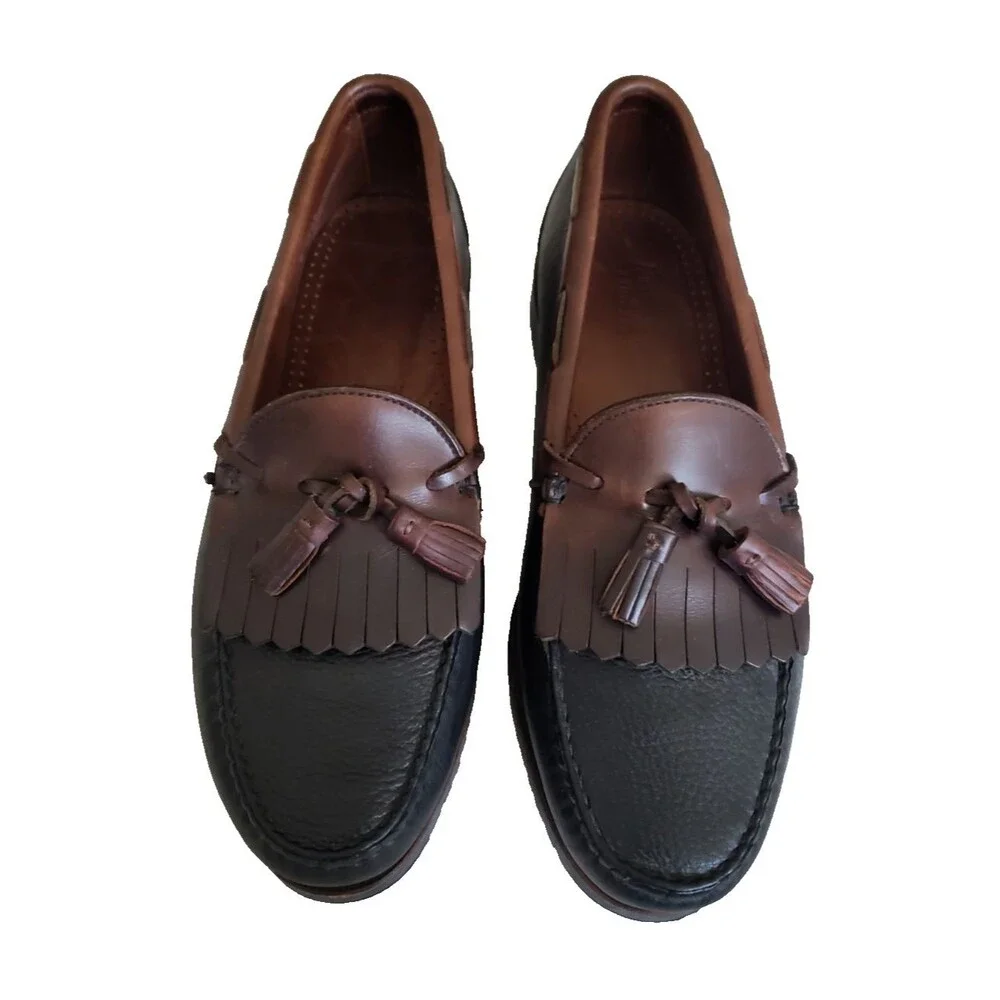 Allen Edmonds Loafers Men’s Size 11 D Nashua Tassel Brown Black Pebble Leather